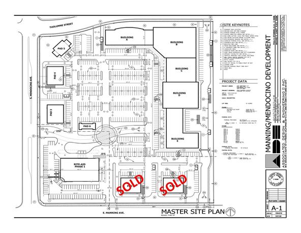 SHOVEL READY RETAIL LAND: ALL (13) OR PARTIAL PADS W/ UTILITIES: NEC S. Mendocino & E Manning Ave, Parlier, CA 93648